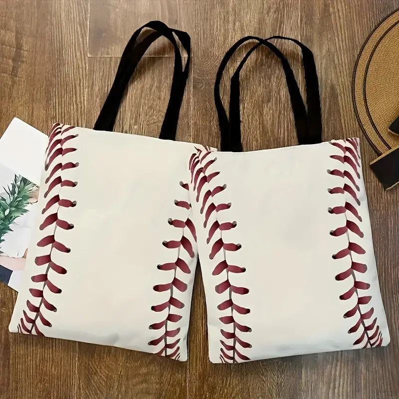 Baseball Print Tote Bag