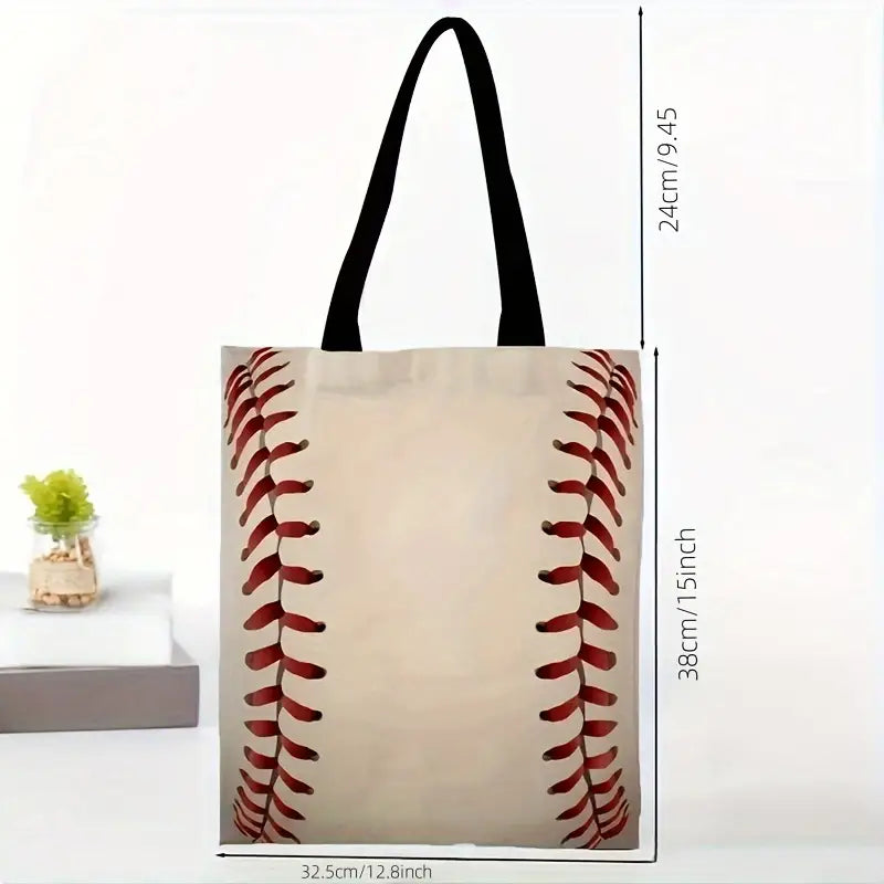 Baseball Print Tote Bag