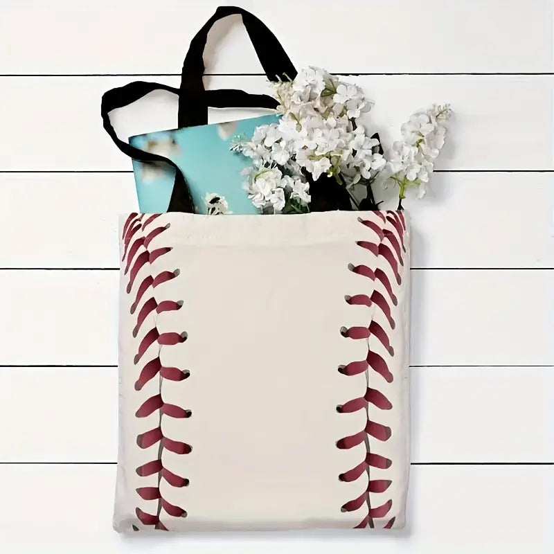 Baseball Print Tote Bag