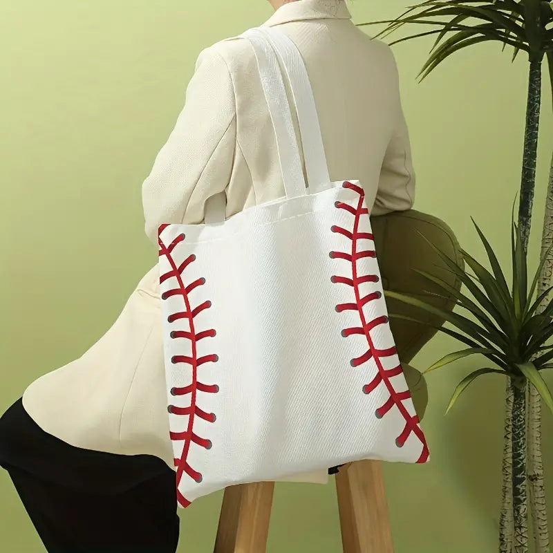 Baseball Stitching Print Handbag