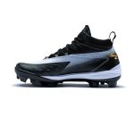 Boombah Men's Commander Mid Molded Cleats Black/White Size 38.5