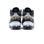 Boombah Men's Commander Mid Molded Cleats Black/White Size 38.5