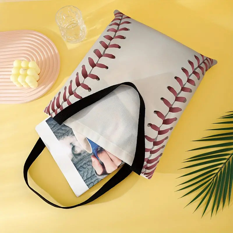 Baseball Print Tote Bag